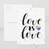 Liebe ist Liebe | Rainbow Hearts Postkarte (Vorne/Hinten)