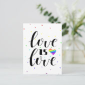 Liebe ist Liebe | Rainbow Hearts Postkarte (Stehend Vorderseite)