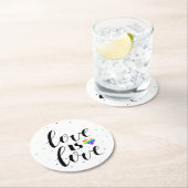 Liebe ist Liebe| Rainbow Hearts Runder Pappuntersetzer (Vor Ort)