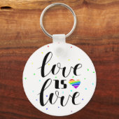 Liebe ist Liebe | Rainbow Hearts Schlüsselanhänger (Vorderseite)