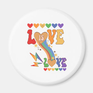 Liebe ist Liebe - Rainbow-Herz-LGBTQ-Priesterdesig Magnet