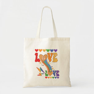 Liebe ist Liebe - Rainbow-Herz-LGBTQ-Priesterdesig Tragetasche