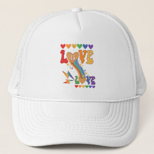 Liebe ist Liebe - Rainbow-Herz-LGBTQ-Priesterdesig Truckerkappe