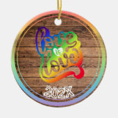 Liebe ist Liebe Rainbow Individuelle Name- Jahr Keramik Ornament (Vorne)
