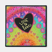 Liebe ist Liebe Rainbow Inspirivity Whimsical Hear Magnet (Vorne)
