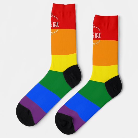 Liebe ist Liebe Rainbow LGBTQ Pride Crew Socks Socken (Linkes Detail)
