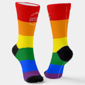Liebe ist Liebe Rainbow LGBTQ Pride Crew Socks Socken (Gewinkelt)