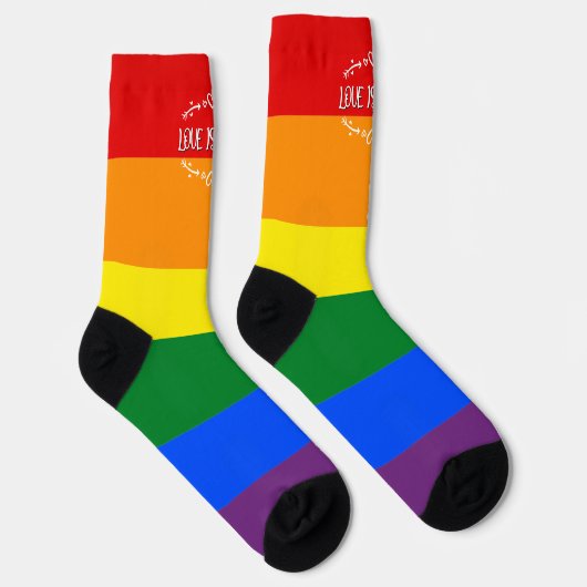 Liebe ist Liebe Rainbow LGBTQ Pride Crew Socks Socken (Rechts)