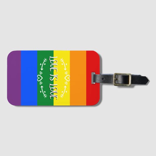 Liebe ist Liebe Rainbow LGBTQ Pride Gepäckmarke Gepäckanhänger (Vorderseite (Horizontal))