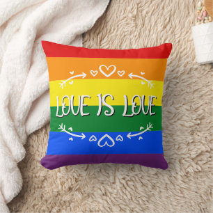 Liebe ist Liebe Rainbow LGBTQ Pride Throw Kissen