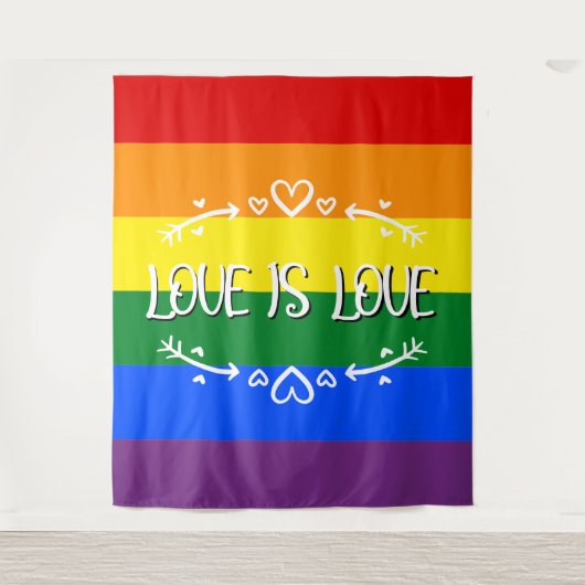 Liebe ist Liebe Rainbow LGBTQ Prix Hintergrund Wandteppich (Vorderseite)