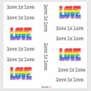 Liebe ist Liebe Rainbow Liebe LGBT Pride LGBTQIA Aufkleber