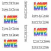 Liebe ist Liebe Rainbow Liebe LGBT Pride LGBTQIA Aufkleber (Vorderseite)