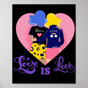 Liebe ist Liebe. Rainbow-Liebe. LGBT+Stolz. Poster