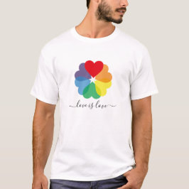 Liebe ist Liebe Rainbow Pride Hearts T-Shirt