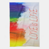 Liebe ist Liebe Rainbow Pride LBGQT Geschirrtuch (Vertikal)