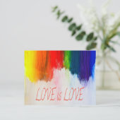 Liebe ist Liebe Rainbow Pride LBGQT Postkarte (Stehend Vorderseite)