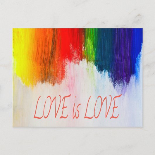 Liebe ist Liebe Rainbow Pride LBGQT Postkarte (Vorderseite)