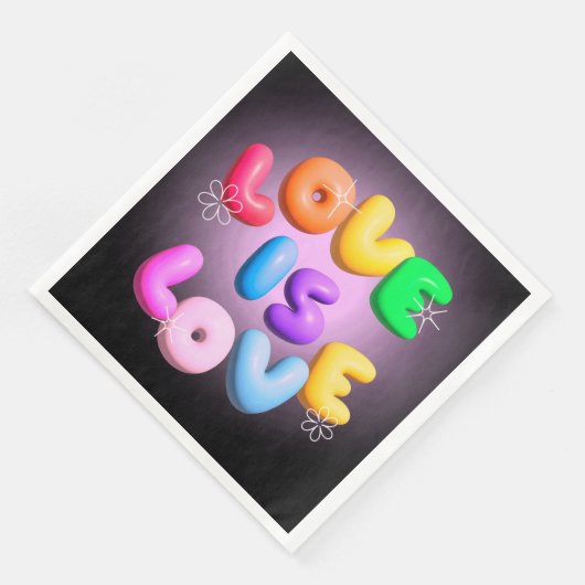 Liebe ist Liebe: Rainbow Pride Paper Napkins Serviette (Ecke)