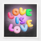 Liebe ist Liebe: Rainbow Pride Paper Napkins Serviette (Vorderseite)