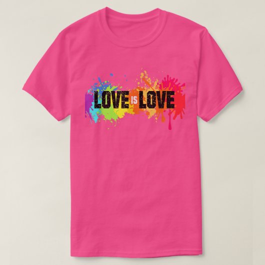 Liebe ist Liebe Rainbow Spritzer LGBT Pride Gay Pr T-Shirt (Design vorne)