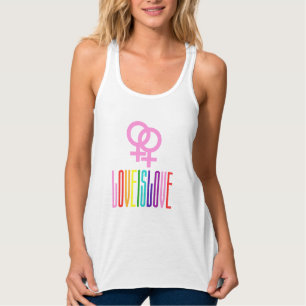 Liebe ist Liebe Rainbow Text LGBTQ Lesben Prix Tank Top