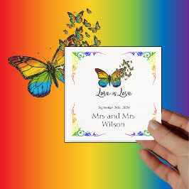 Liebe ist Liebe Rainbow Thema Hochzeitsessen Cockt Serviette