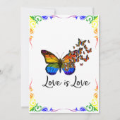 Liebe ist Liebe Rainbow Theme Wedding RSVP Card Einladung (Rückseite)