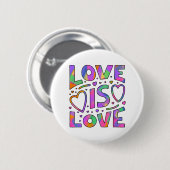 Liebe ist Liebe Rainbow Typografie Button (Vorne & Hinten)