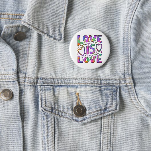 Liebe ist Liebe Rainbow Typografie Button (Beispiel)