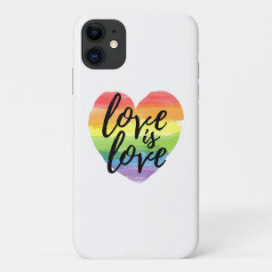 Liebe ist Liebe Rainbow Watercolor Herz Case-Mate iPhone Hülle