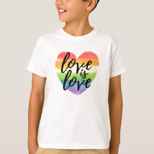 Liebe ist Liebe Rainbow Watercolor Herz T-Shirt