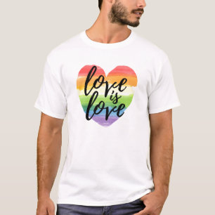 Liebe ist Liebe Rainbow Watercolor Herz T-Shirt