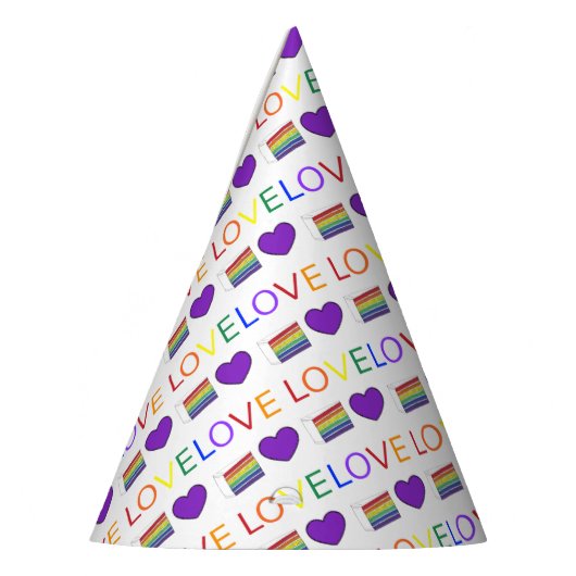 Liebe ist Liebe Rainbow Wedding Cake Lila Heart Partyhütchen (Links)
