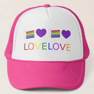 Liebe ist Liebe Rainbow Wedding Heart Cake Gay Pri Truckerkappe