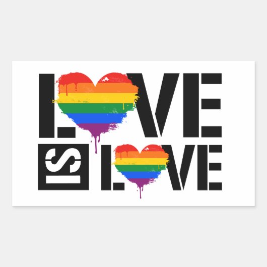 Liebe ist Liebe Rechteckiger Aufkleber (Vorderseite)