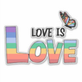 Liebe ist Liebe Regenbogen Aufkleber (Vorderseite)