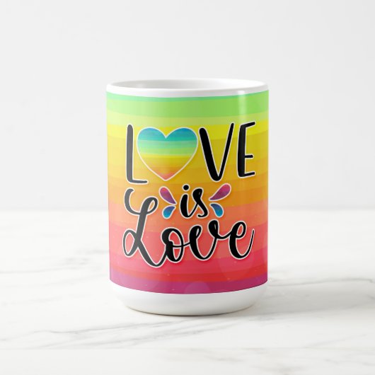 Liebe ist Liebe - Regenbogen farbig Kaffeetasse (Mittel)