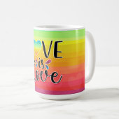 Liebe ist Liebe - Regenbogen farbig Kaffeetasse (VorderseiteRechts)