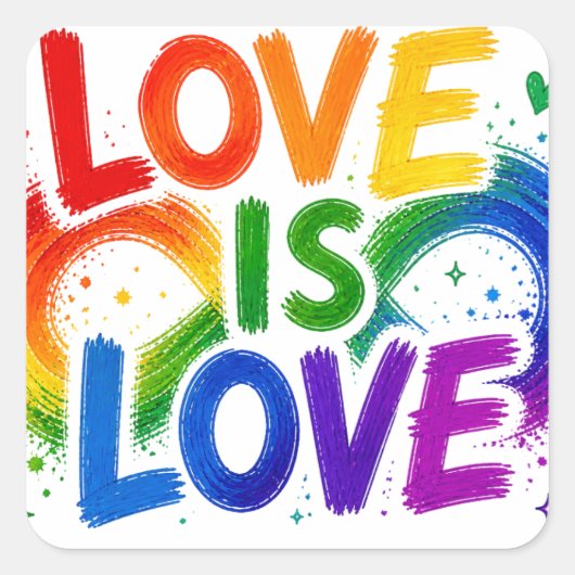 Liebe ist Liebe Regenbogen Herz Aufkleber (Vorderseite)