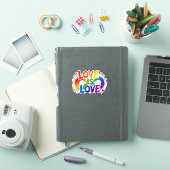 Liebe ist Liebe Regenbogen Herz Sticker mit ausges (iPad Hülle)