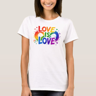 Liebe ist Liebe Regenbogen Herz T-Shirt