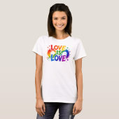 Liebe ist Liebe Regenbogen Herz T-Shirt (Vorne ganz)
