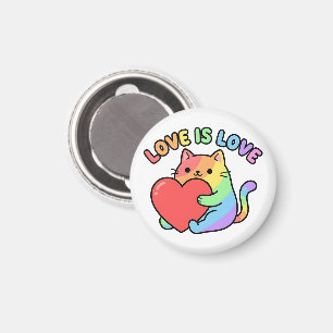 Liebe ist Liebe Regenbogen-Katzengeschenk, Süße Pr Magnet