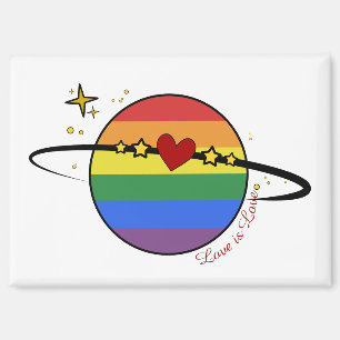 Liebe ist Liebe Regenbogen LGBTQ Planet Magnet