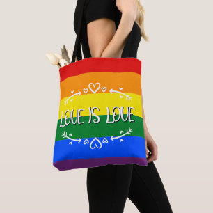 Liebe ist Liebe Regenbogen LGBTQ Stolz Tasche
