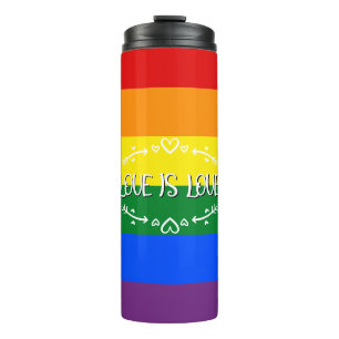 Liebe ist Liebe Regenbogen LGBTQ Stolz Thermal Tum Thermosbecher