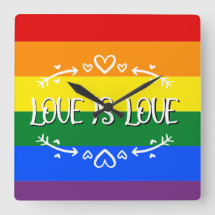 Liebe ist Liebe Regenbogen LGBTQ Stolz Wanduhr