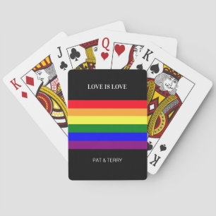 Liebe ist Liebe Regenbogen-LGBTQ-Stolzflagge Spiel Spielkarten