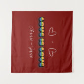 Liebe ist Liebe Regenbogen LGBTQ Wandteppich (Vorderseite (Horizontal))